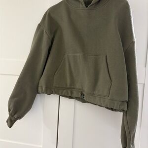 Oak + Fort Olive Green Women's Hoodie Cropped